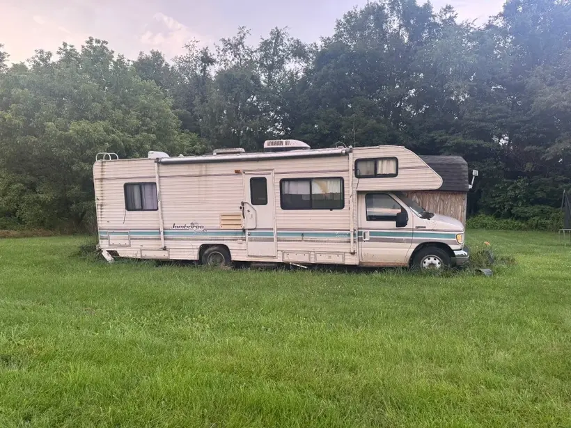 Older motorhome ready for professional RV removal